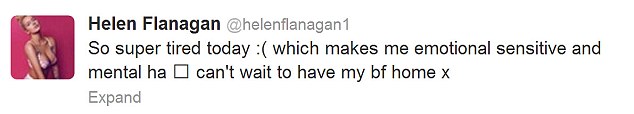 Helen Flanagan tweet